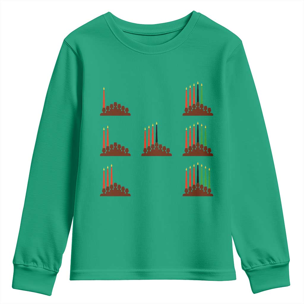 Kwanzaa Kinara Seven Candles African American Holiday Youth Sweatshirt - Wonder Print Shop