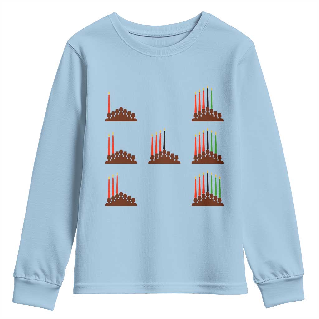 Kwanzaa Kinara Seven Candles African American Holiday Youth Sweatshirt - Wonder Print Shop