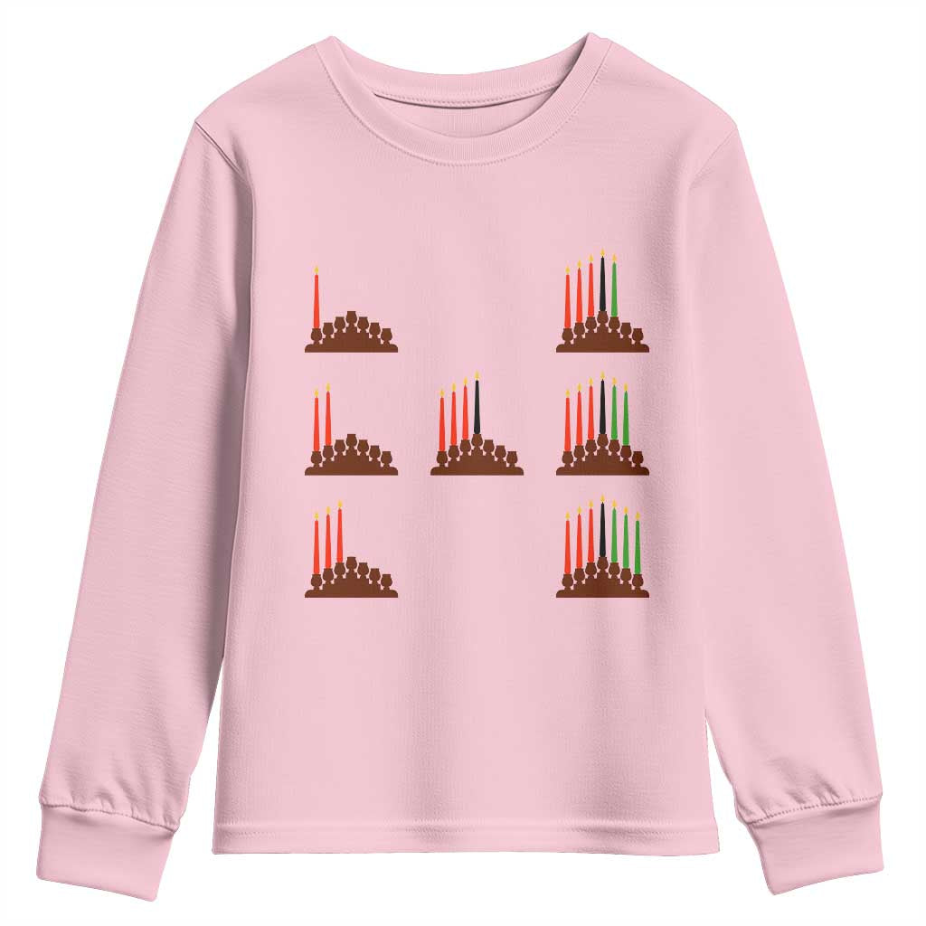 Kwanzaa Kinara Seven Candles African American Holiday Youth Sweatshirt - Wonder Print Shop