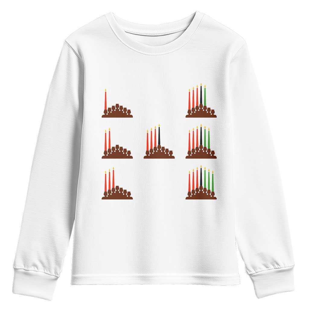 Kwanzaa Kinara Seven Candles African American Holiday Youth Sweatshirt - Wonder Print Shop