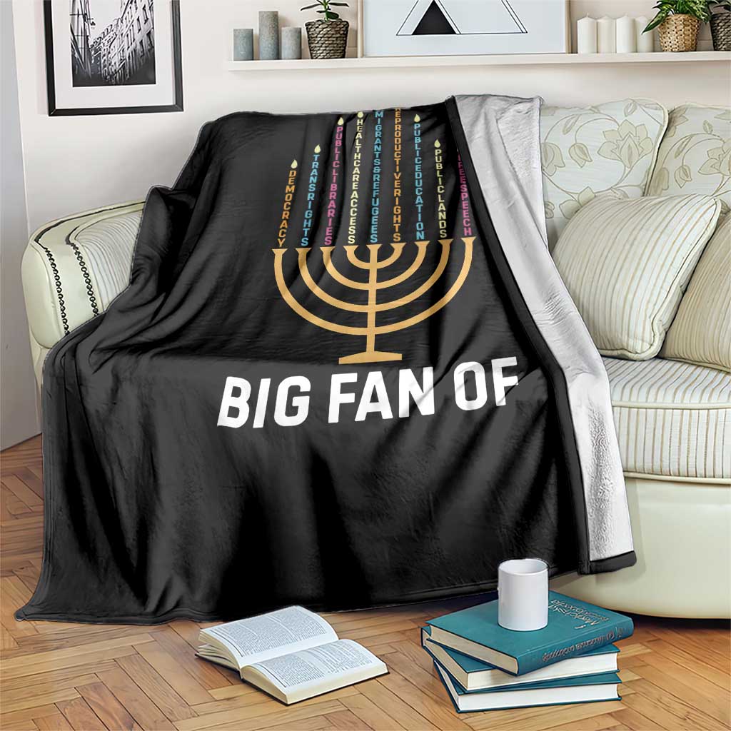 Hanukkah Human Rights Throw Blanket Big Fan Of  Democracy Immigrants And Refugees - Wonder Print Shop