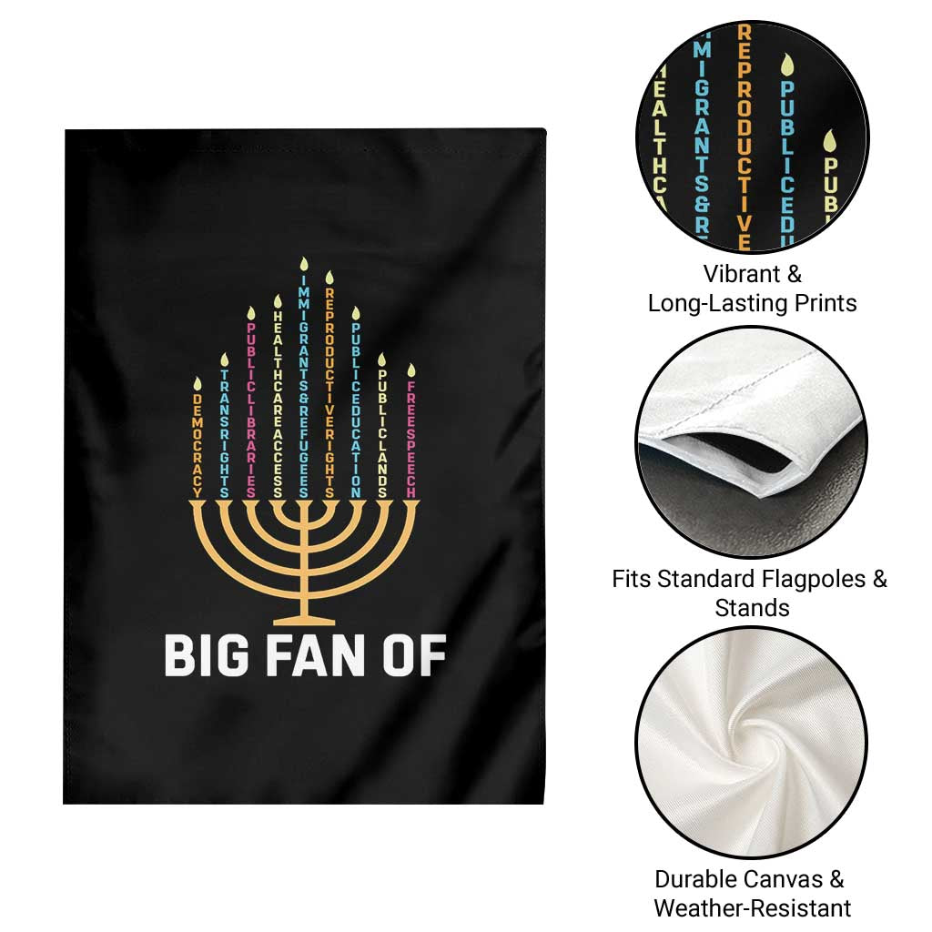 Hanukkah Human Rights Garden Flag Big Fan Of  Democracy Immigrants And Refugees - Wonder Print Shop