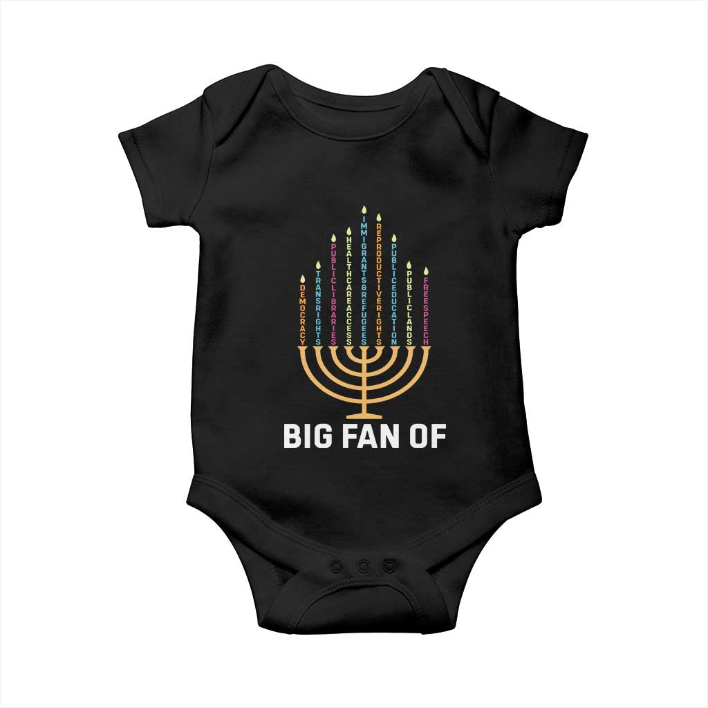 Hanukkah Human Rights Baby Onesie Big Fan Of  Democracy Immigrants And Refugees - Wonder Print Shop