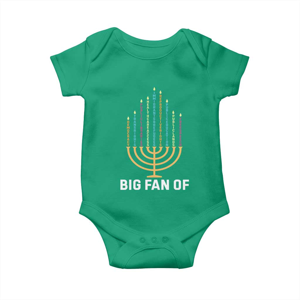 Hanukkah Human Rights Baby Onesie Big Fan Of  Democracy Immigrants And Refugees - Wonder Print Shop