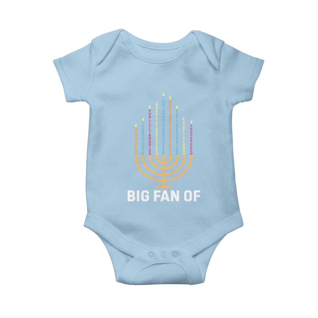 Hanukkah Human Rights Baby Onesie Big Fan Of  Democracy Immigrants And Refugees - Wonder Print Shop