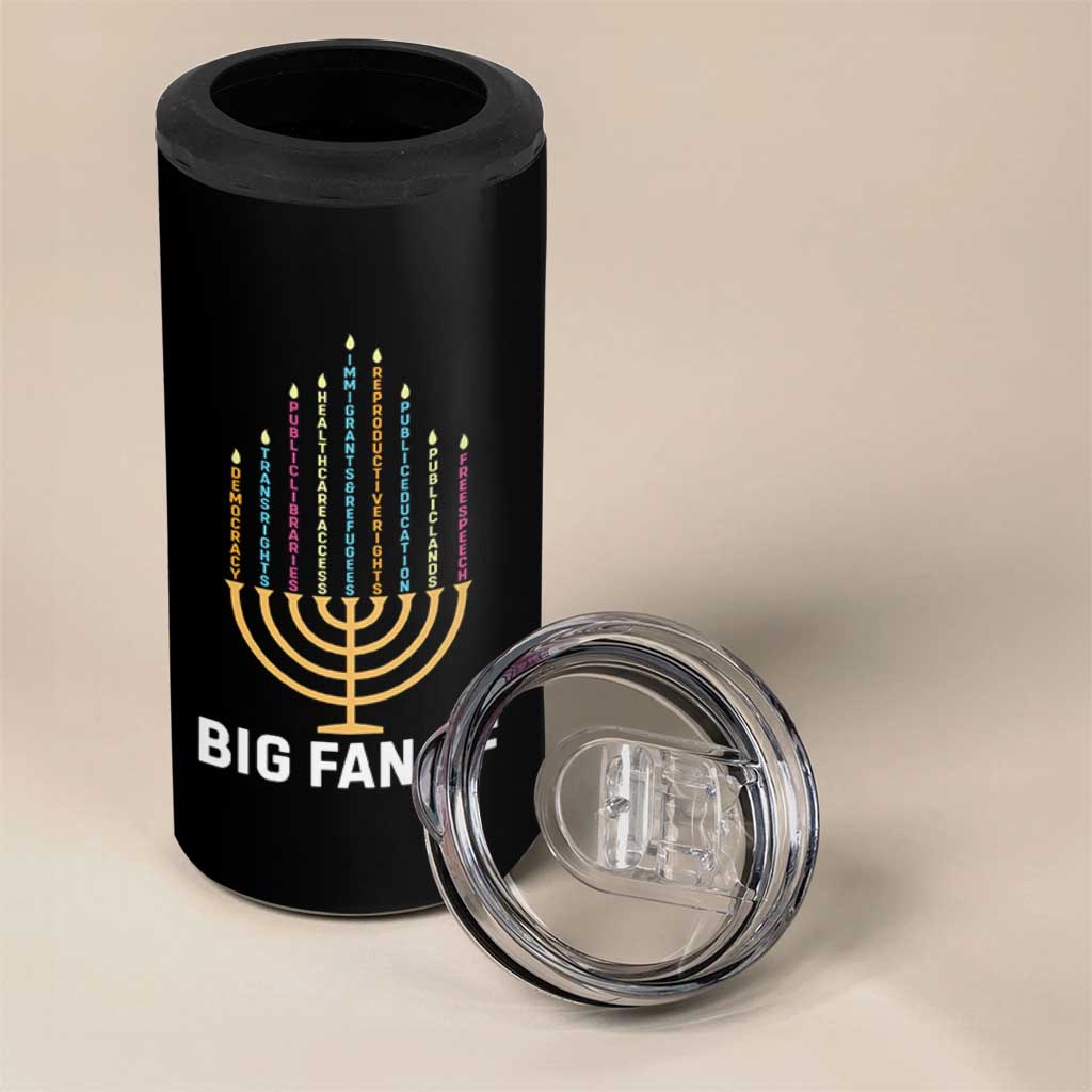 Hanukkah Human Rights 4 in 1 Can Cooler Tumbler Big Fan Of  Democracy Immigrants And Refugees - Wonder Print Shop