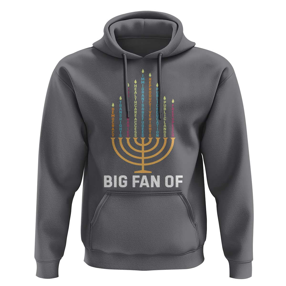Hanukkah Human Rights Hoodie Big Fan Of  Democracy Immigrants And Refugees - Wonder Print Shop