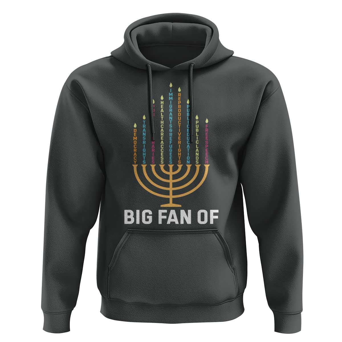 Hanukkah Human Rights Hoodie Big Fan Of  Democracy Immigrants And Refugees - Wonder Print Shop
