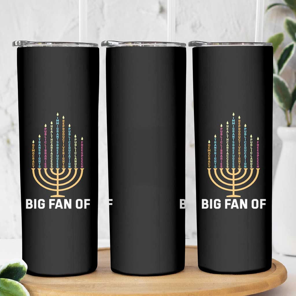 Hanukkah Human Rights Skinny Tumbler Big Fan Of  Democracy Immigrants And Refugees - Wonder Print Shop