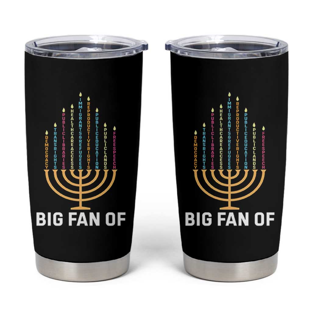 Hanukkah Human Rights Tumbler Cup Big Fan Of  Democracy Immigrants And Refugees - Wonder Print Shop