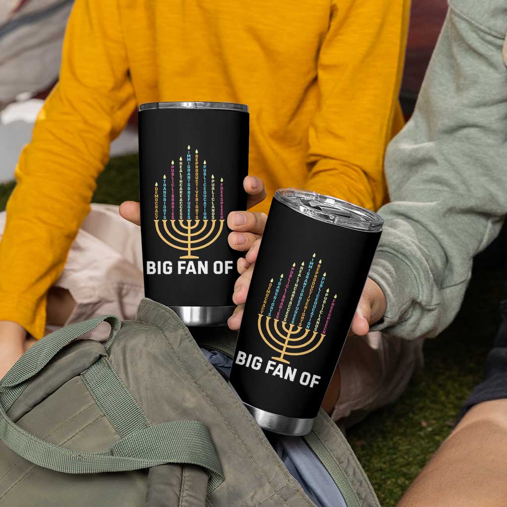 Hanukkah Human Rights Tumbler Cup Big Fan Of  Democracy Immigrants And Refugees - Wonder Print Shop