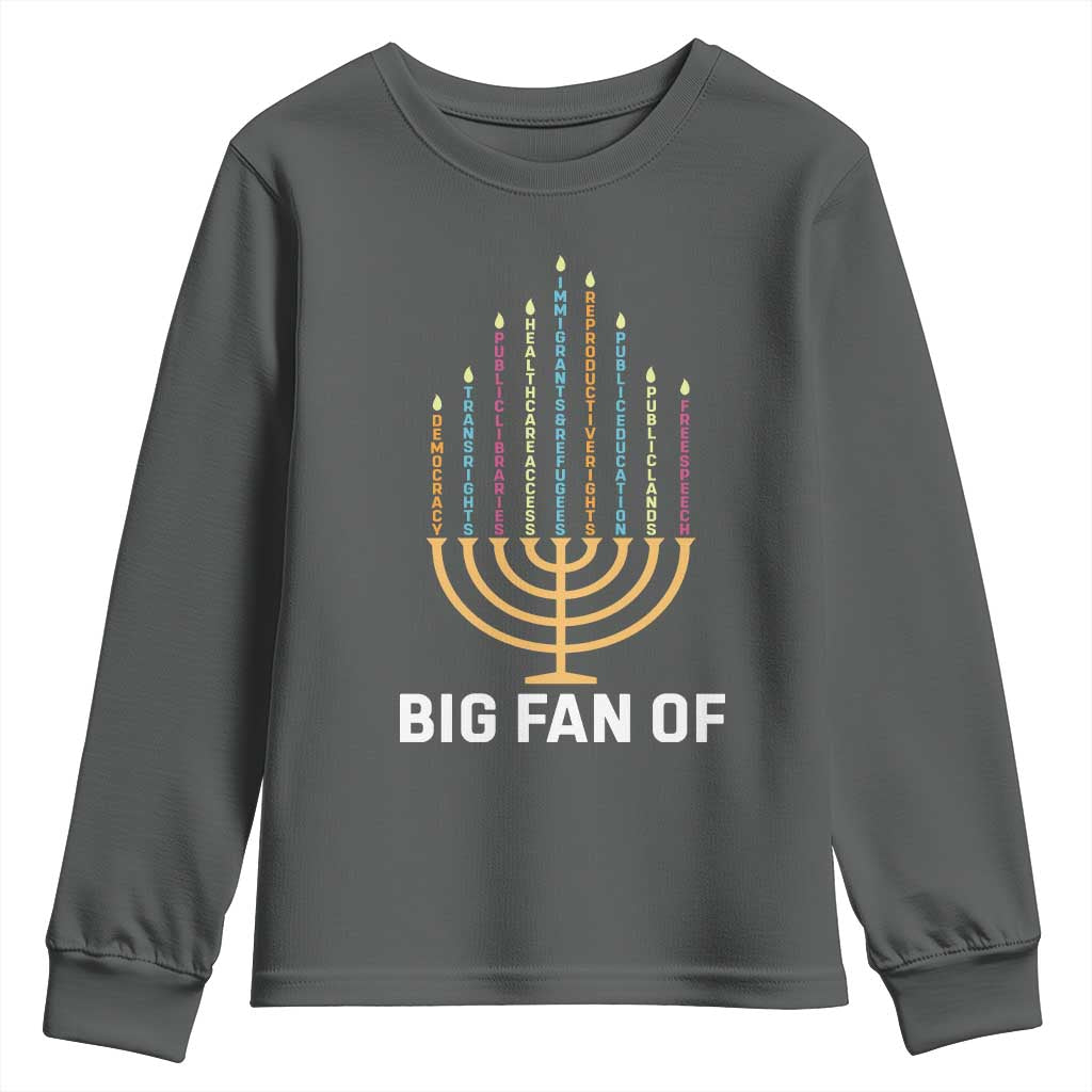 Hanukkah Human Rights Youth Sweatshirt Big Fan Of  Democracy Immigrants And Refugees - Wonder Print Shop