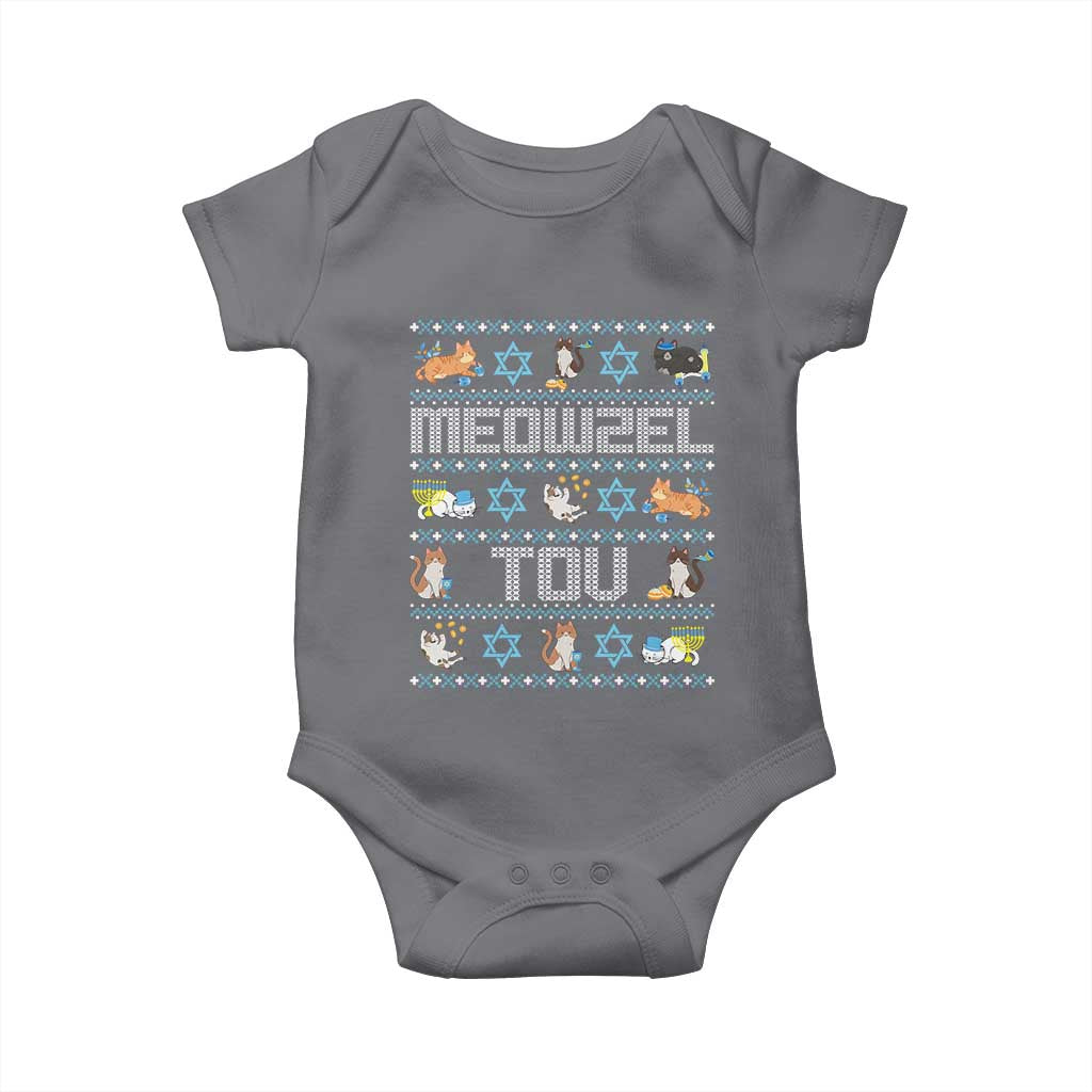 Funny Hanukkah Cats Baby Onesie Meowzel Tov Chanukah Menorah David Stars
