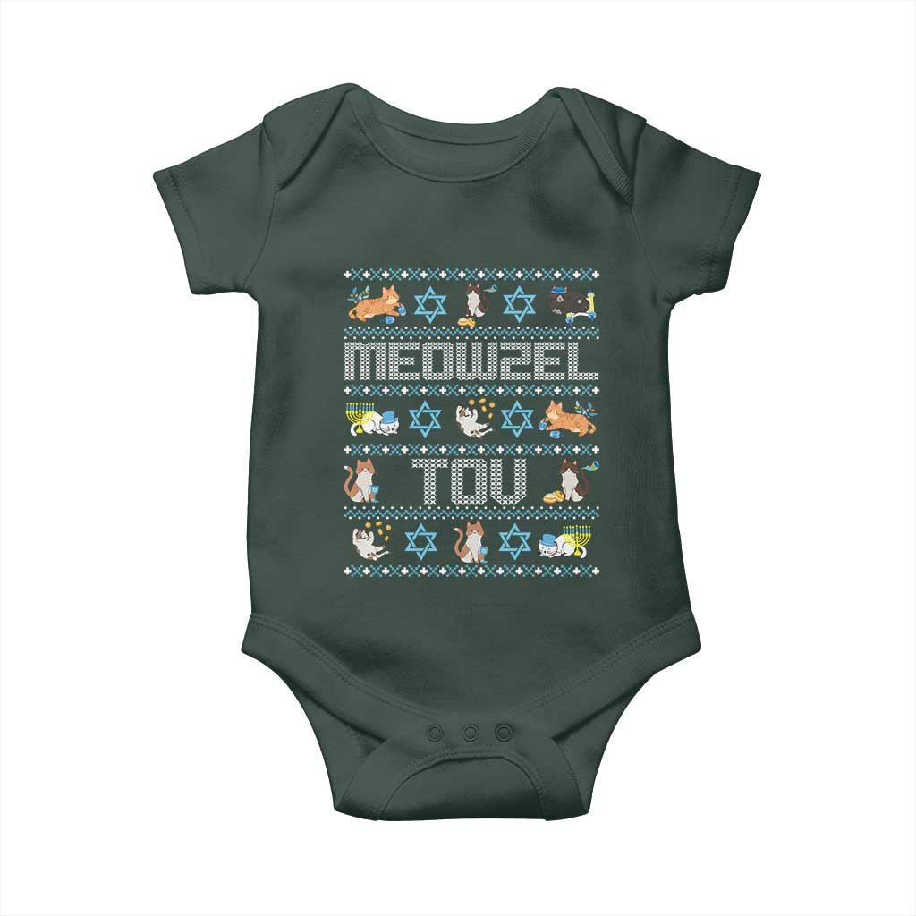 Funny Hanukkah Cats Baby Onesie Meowzel Tov Chanukah Menorah David Stars