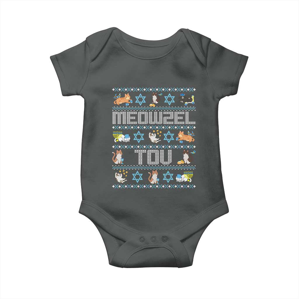 Funny Hanukkah Cats Baby Onesie Meowzel Tov Chanukah Menorah David Stars