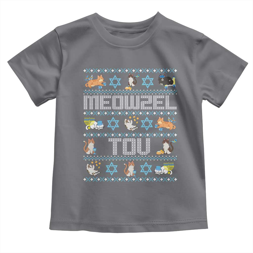 Funny Hanukkah Cats Toddler T Shirt Meowzel Tov Chanukah Menorah David Stars
