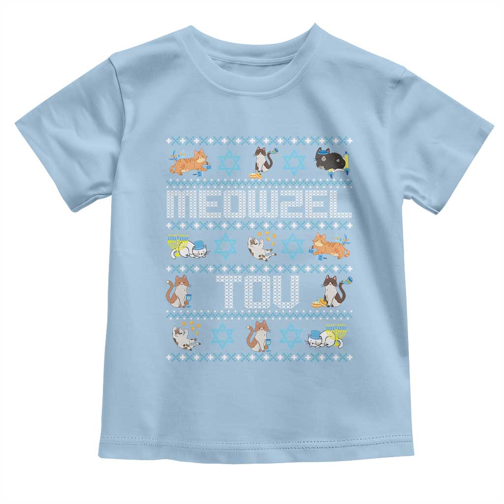 Funny Hanukkah Cats Toddler T Shirt Meowzel Tov Chanukah Menorah David Stars