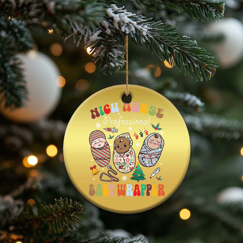Funny NICU Nurse Xmas Christmas Ornament Professional Baby Wrapper - Wonder Print Shop