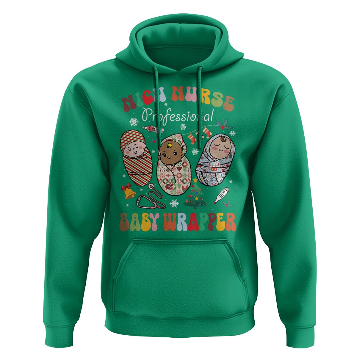Funny NICU Nurse Christmas Hoodie Professional Baby Wrapper