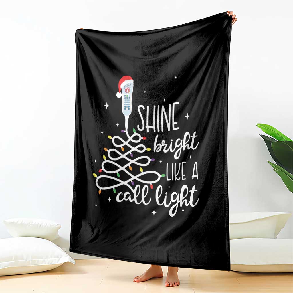 Funny Christmas Nurse Throw Blanket Shine Bright Like A Call Light Led Lights - Wonder Print Shop