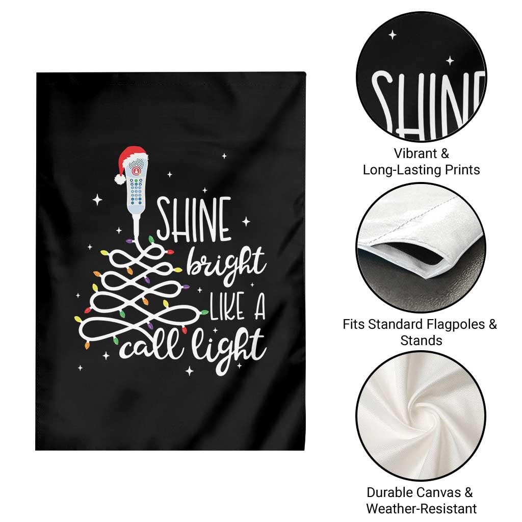 Funny Christmas Nurse Garden Flag Shine Bright Like A Call Light Led Lights - Wonder Print Shop