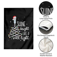 Funny Christmas Nurse Garden Flag Shine Bright Like A Call Light Led Lights - Wonder Print Shop