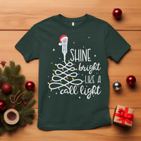 Funny Christmas Nurse T Shirt Shine Bright Like A Call Light Led Lights - Wonder Print Shop