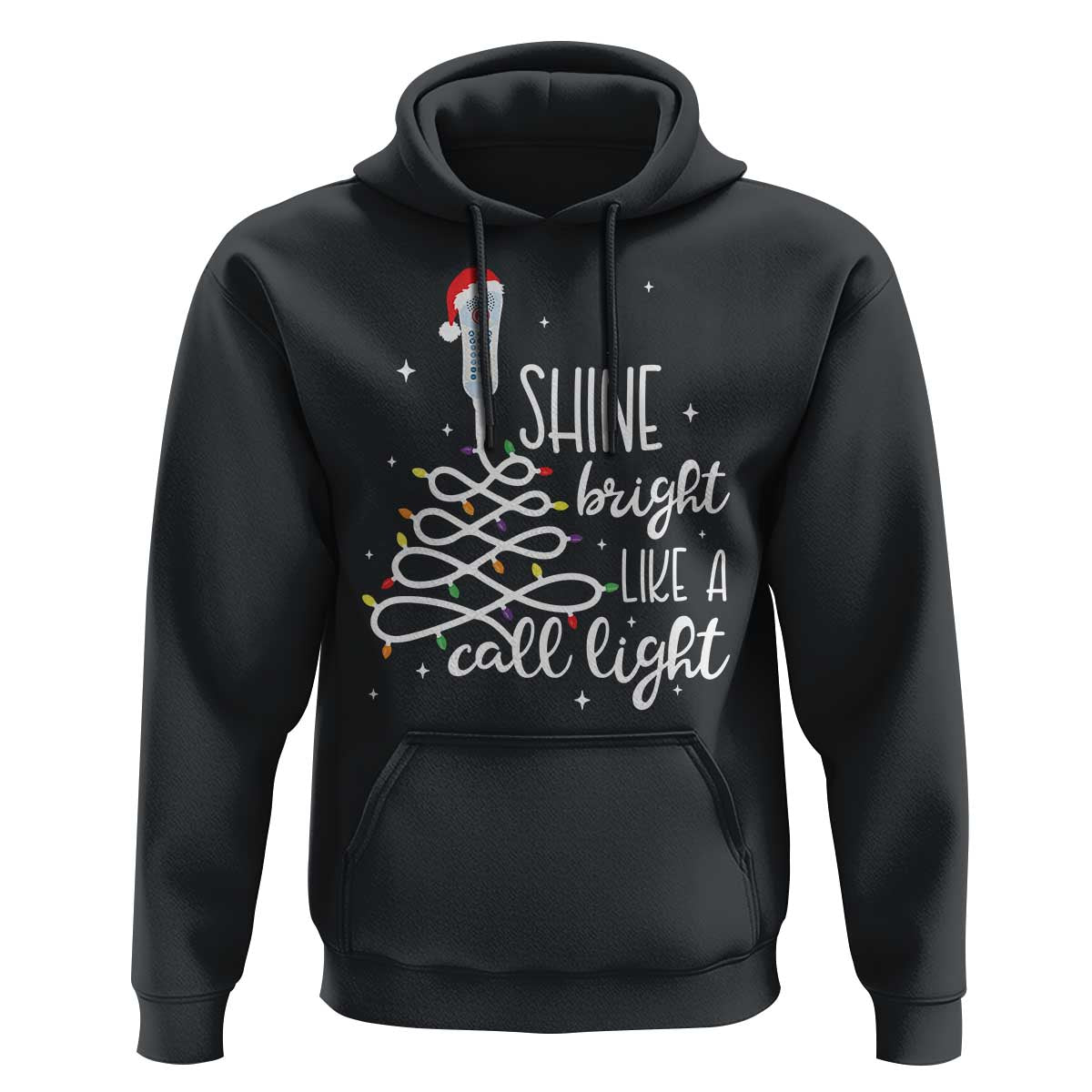Funny Christmas Nurse Hoodie Shine Bright Like A Call Light Led Lights