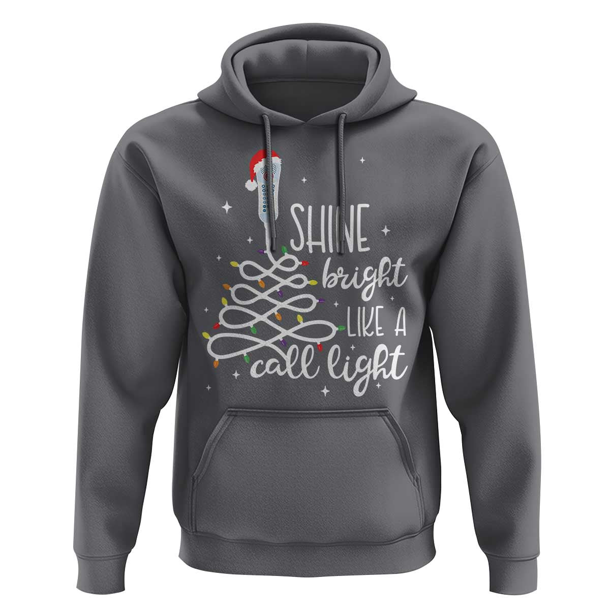 Funny Christmas Nurse Hoodie Shine Bright Like A Call Light Led Lights