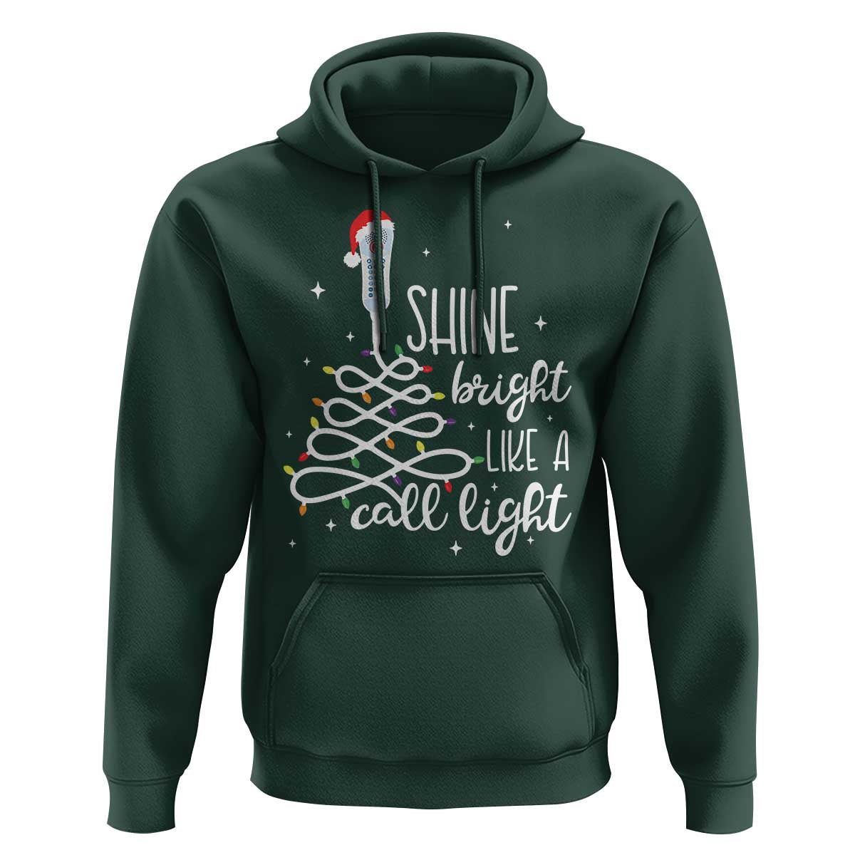 Funny Christmas Nurse Hoodie Shine Bright Like A Call Light Led Lights