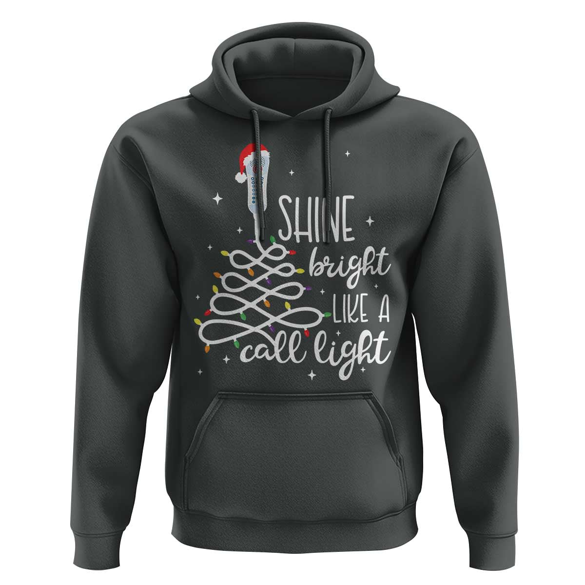 Funny Christmas Nurse Hoodie Shine Bright Like A Call Light Led Lights