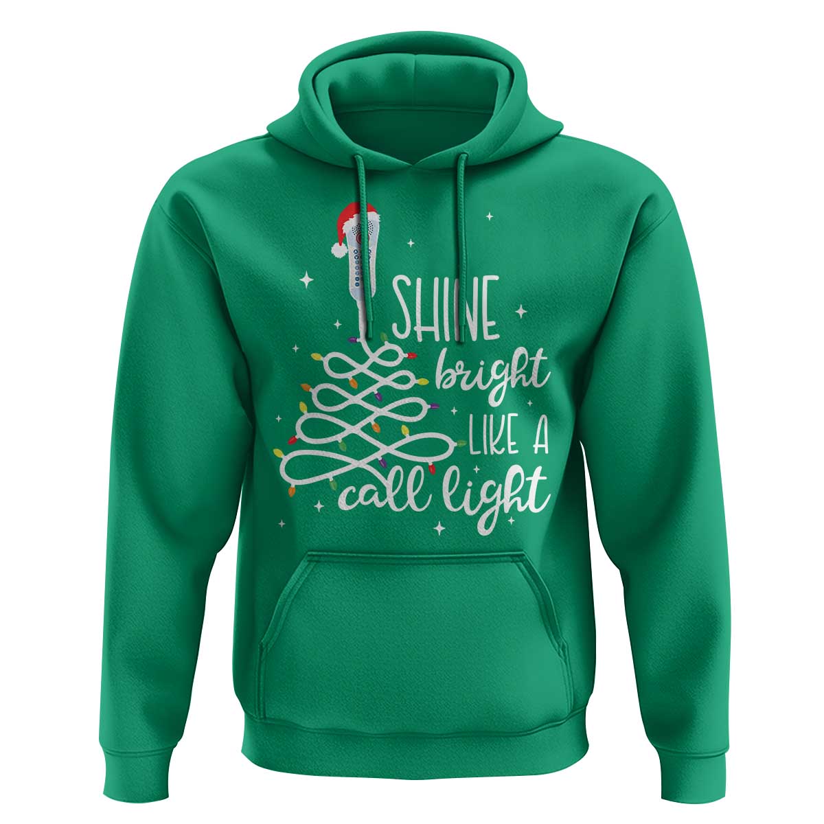 Funny Christmas Nurse Hoodie Shine Bright Like A Call Light Led Lights