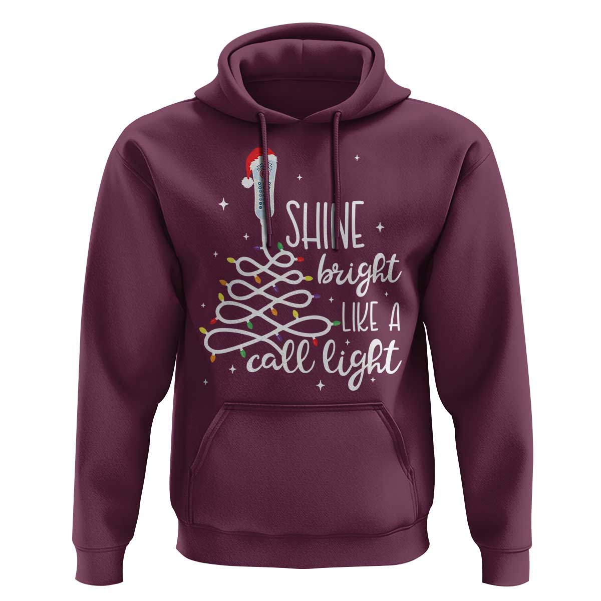Funny Christmas Nurse Hoodie Shine Bright Like A Call Light Led Lights