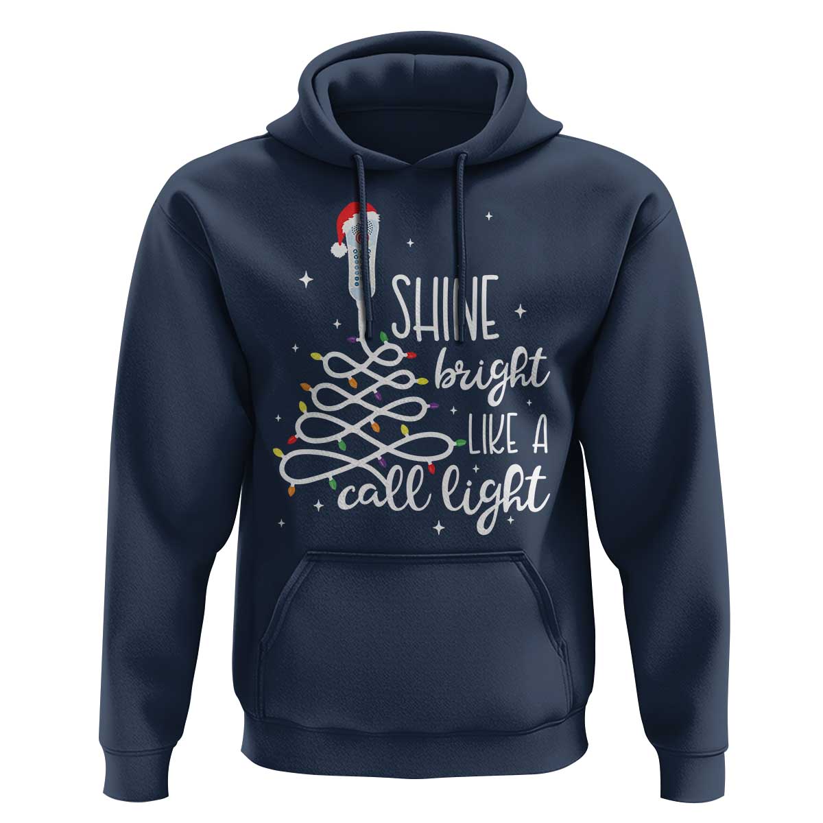 Funny Christmas Nurse Hoodie Shine Bright Like A Call Light Led Lights
