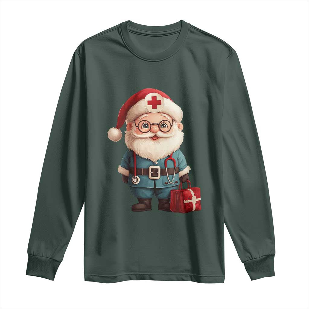 Funny Christmas Santa Doctor Medical Long Sleeve Shirt