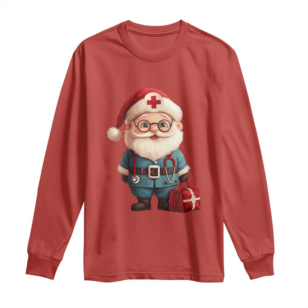 Funny Christmas Santa Doctor Medical Long Sleeve Shirt