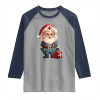 Funny Christmas Santa Doctor Medical Raglan Shirt - Wonder Print Shop