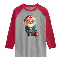 Funny Christmas Santa Doctor Medical Raglan Shirt - Wonder Print Shop