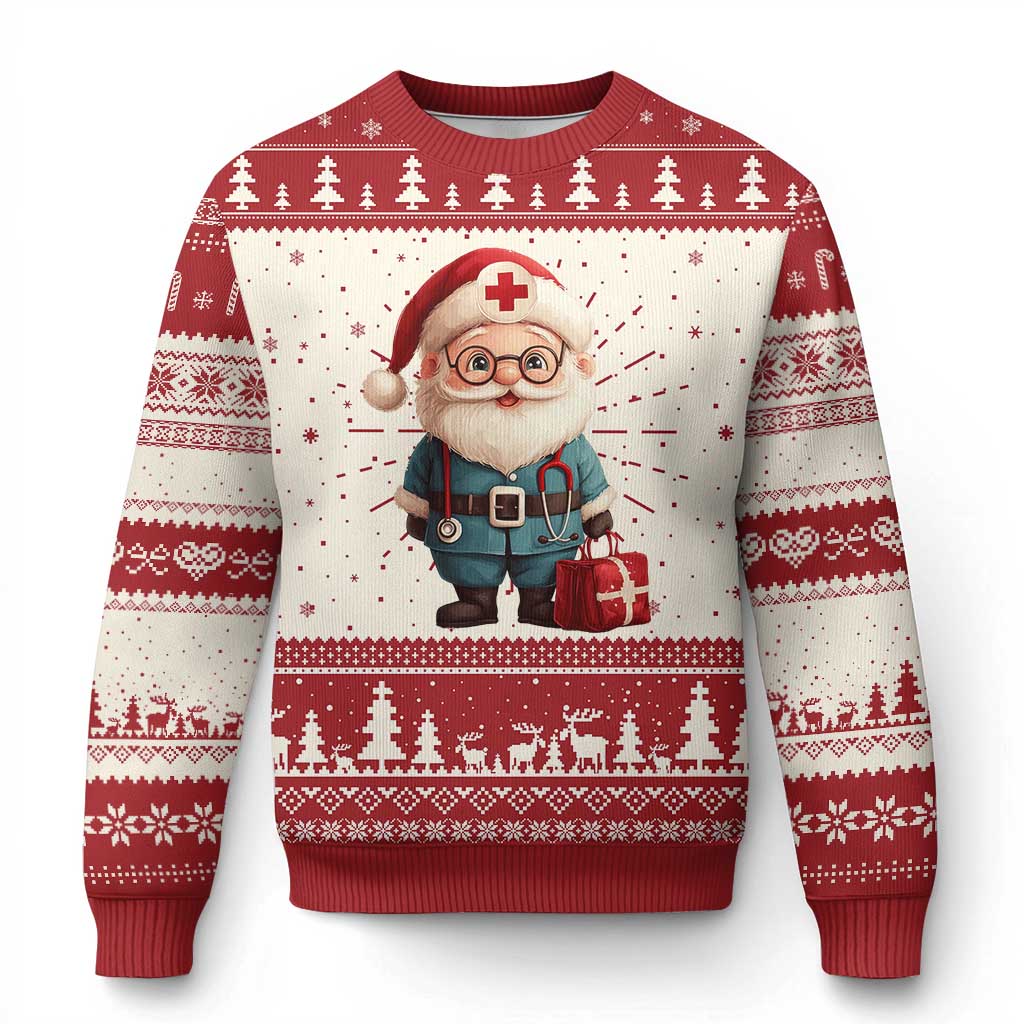 Funny Xmas Santa Doctor Medical Ugly Christmas Sweater - Wonder Print Shop