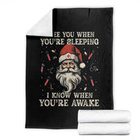 Funny Christmas Santa Doctor Medical Throw Blanket I See You When You're Sleeping I Know When You're Awake - Wonder Print Shop