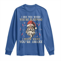 Funny Christmas Santa Doctor Medical Long Sleeve Shirt I See You When You're Sleeping I Know When You're Awake