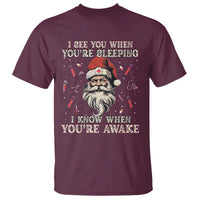 Funny Christmas Santa Doctor Medical T Shirt I See You When You're Sleeping I Know When You're Awake - Wonder Print Shop