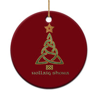 Irish Gaelic Christmas Nollaig Shona Ceramic Ornament Celtic Knot Christmas Tree - Wonder Print Shop