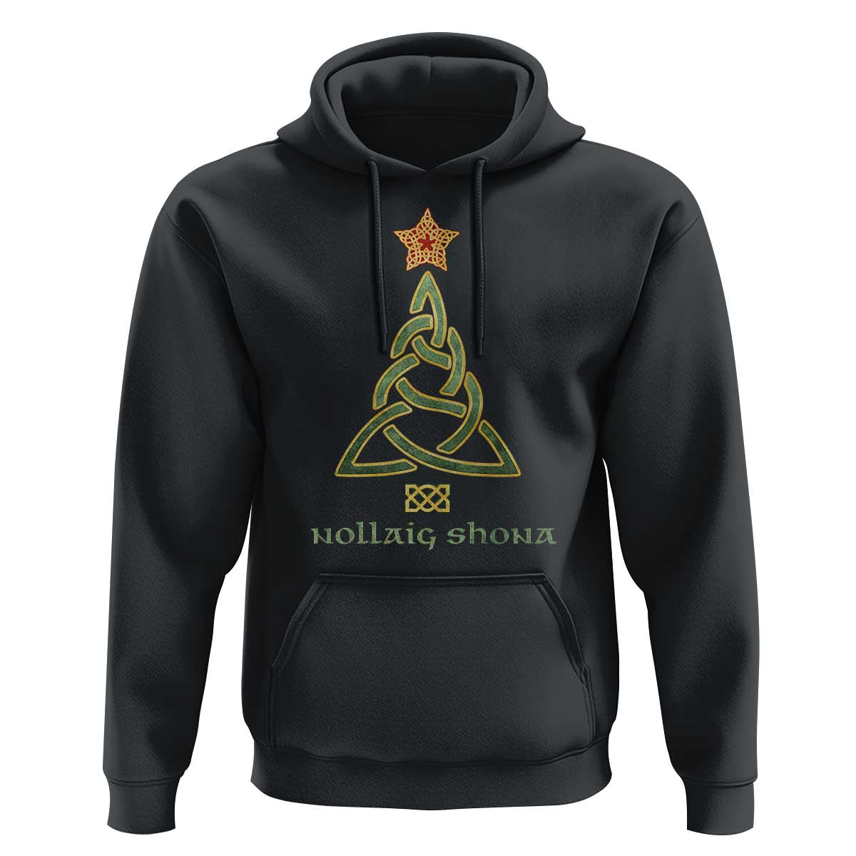Irish Gaelic Christmas Nollaig Shona Hoodie Celtic Knot Christmas Tree