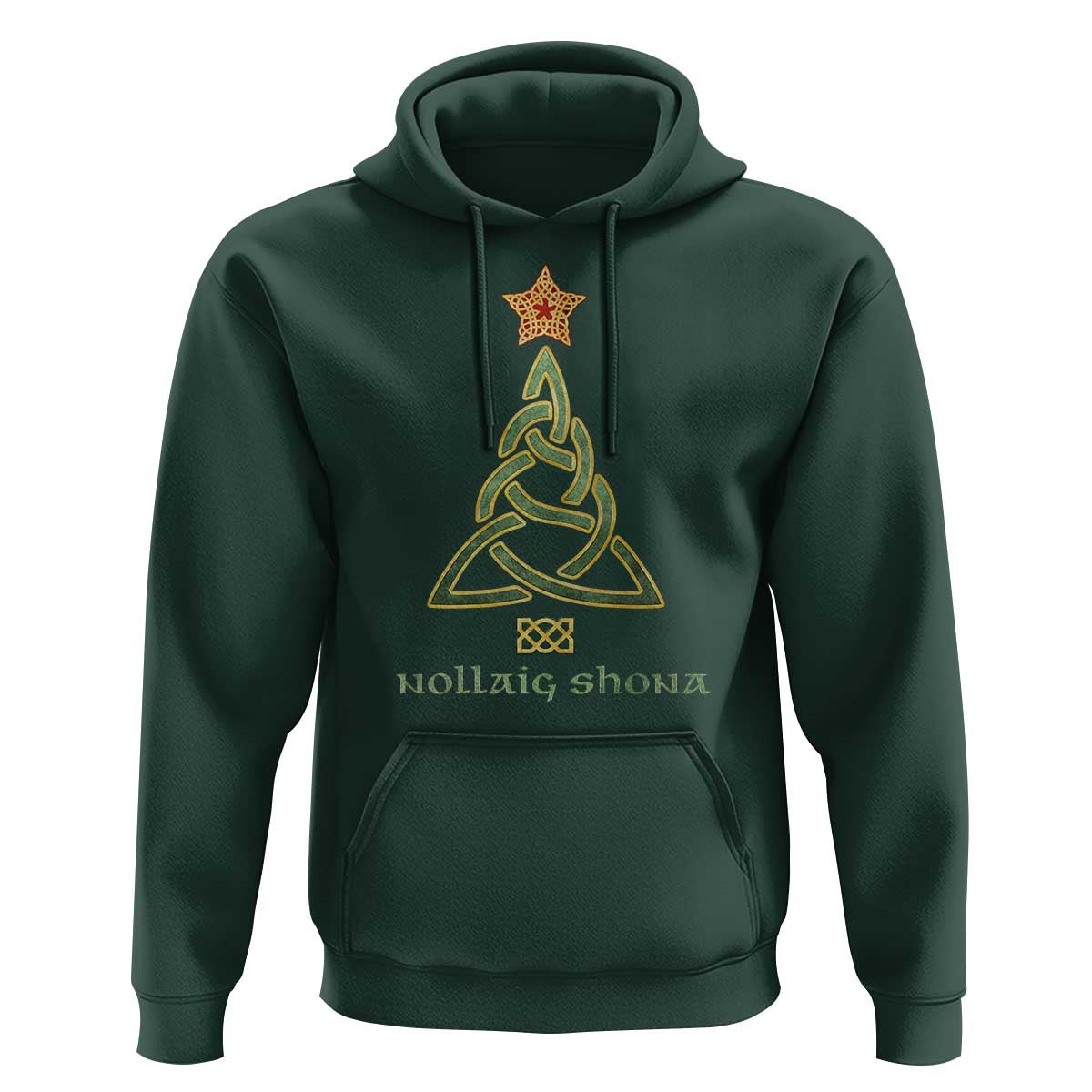 Irish Gaelic Christmas Nollaig Shona Hoodie Celtic Knot Christmas Tree
