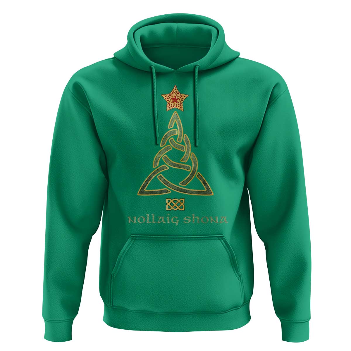 Irish Gaelic Christmas Nollaig Shona Hoodie Celtic Knot Christmas Tree