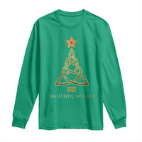 Irish Gaelic Christmas Nollaig Shona Long Sleeve Shirt Celtic Knot Christmas Tree