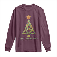Irish Gaelic Christmas Nollaig Shona Long Sleeve Shirt Celtic Knot Christmas Tree