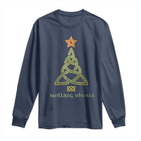 Irish Gaelic Christmas Nollaig Shona Long Sleeve Shirt Celtic Knot Christmas Tree
