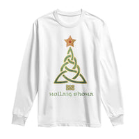 Irish Gaelic Christmas Nollaig Shona Long Sleeve Shirt Celtic Knot Christmas Tree